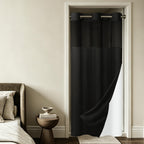 SORTTO Ringless Slub Shower Curtain with Snap in Liner, 71x74, Black
