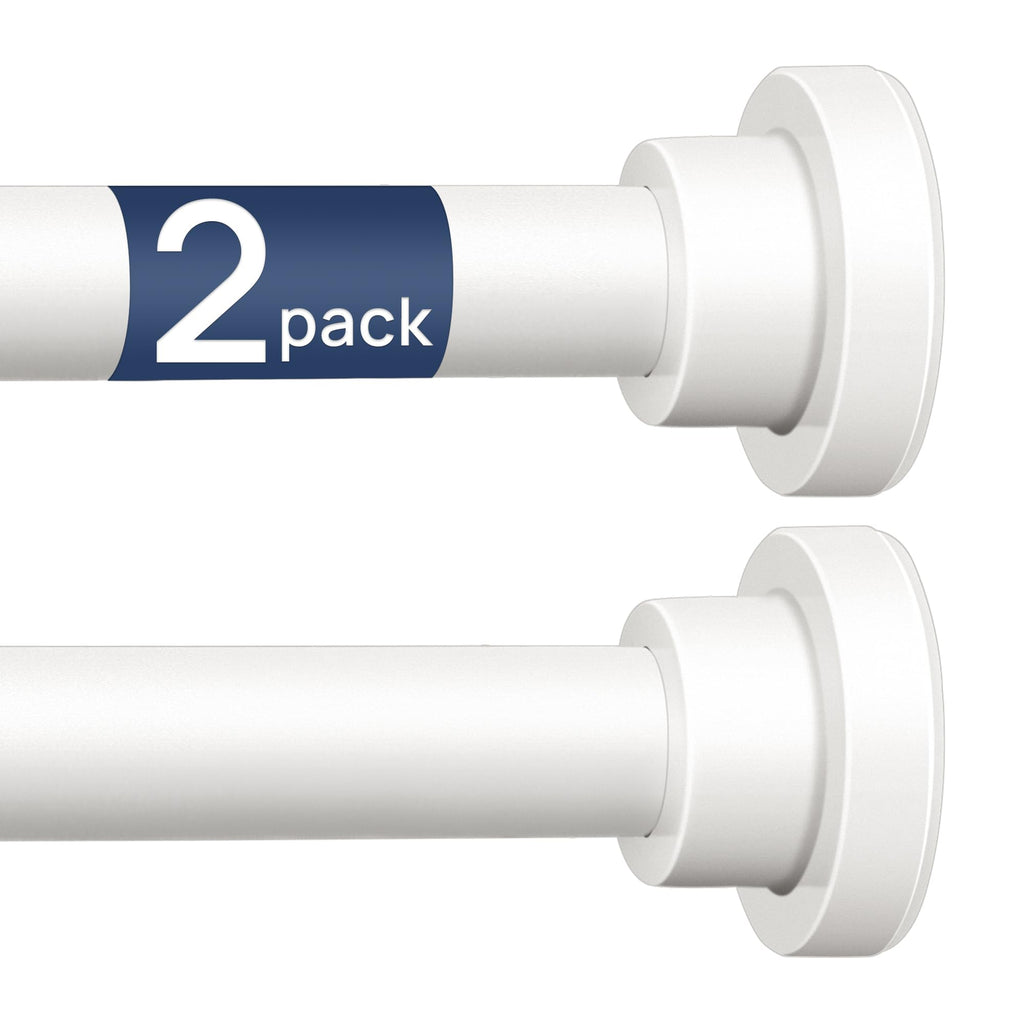 ENJOYBASICS 2 Pack Tension Curtain Rod, 32-66" Adjustable, Stable, Black