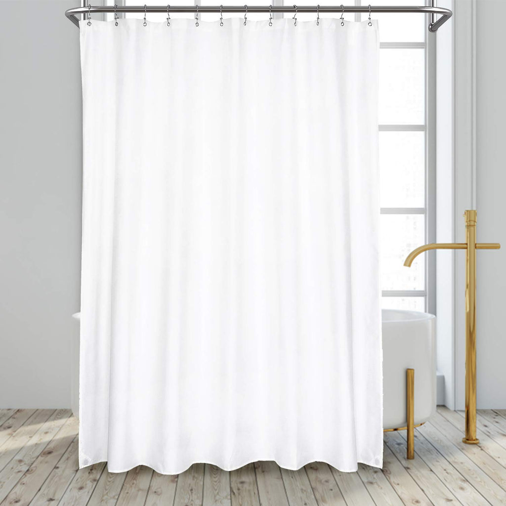 N&Y HOME Fabric Small Stall Shower Curtain Liner Extra Long 36x84, White