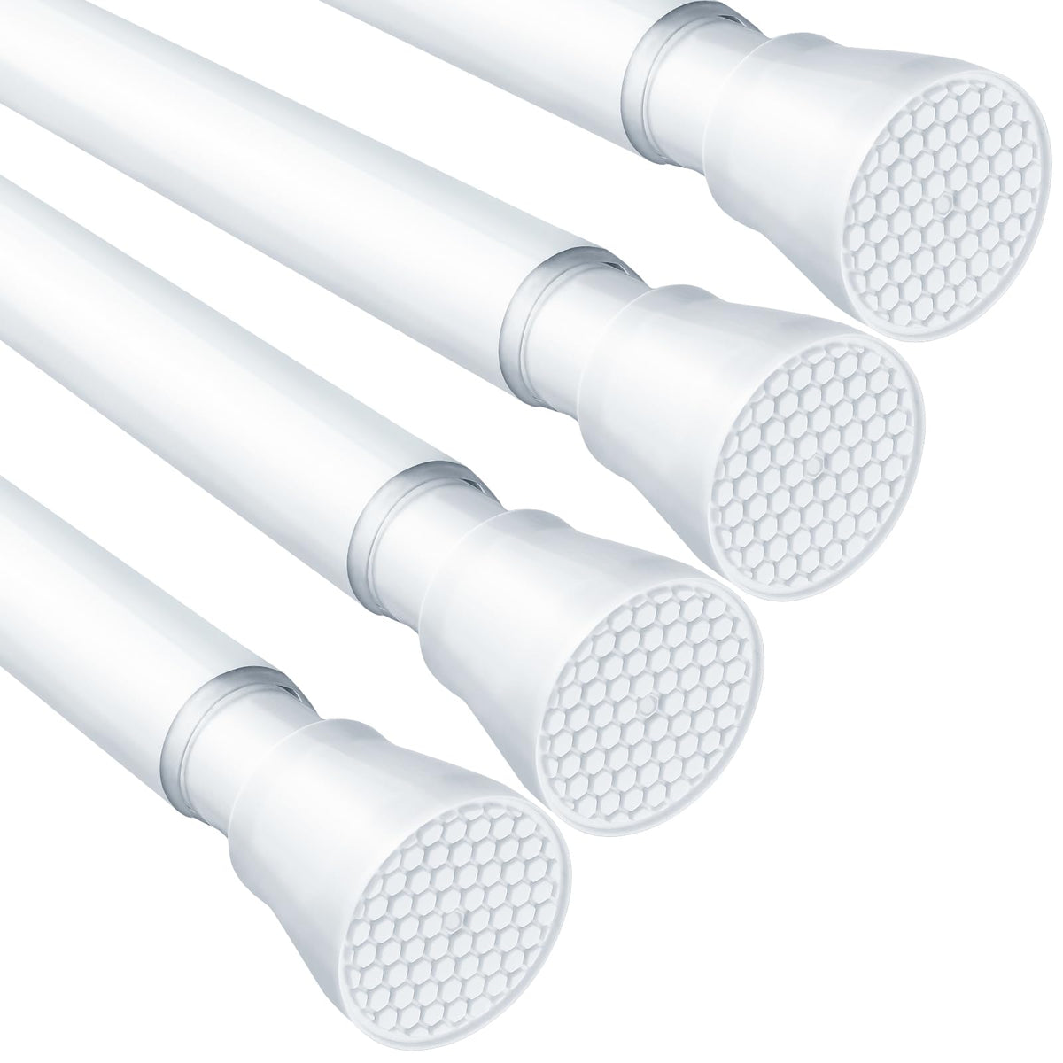 MEXAU Tension Curtain Rod for Windows 45 to 77 Inch, White