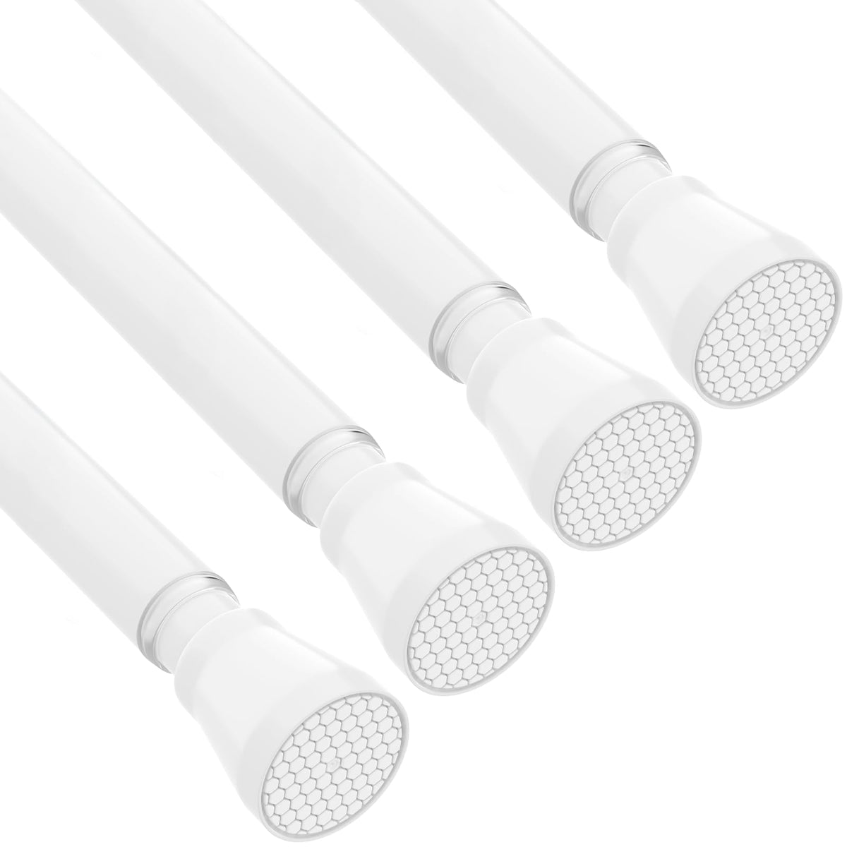 AIZESI Shower Curtain Rod 43 to 73 Inch Spring Tension Rods No Drill, White