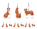 Black Cat Shower Curtain Hooks Set of 12, Decorative Resin Shower Rings