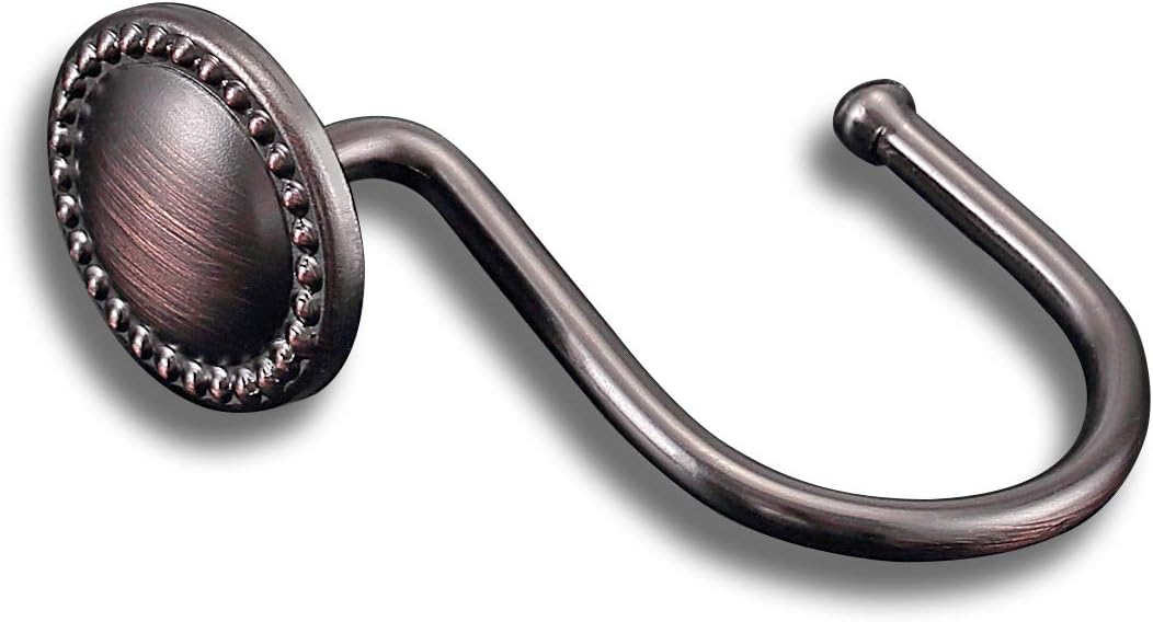 CHICTIE Bronze Shower Curtain Hooks,Oil Rubbed Decorative Shower Rings,Set of 12 Rust Resistant Shower Hooks Hangers for Bathroom Curtains Rods(Oil-Rubbed Bronze)