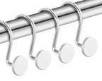 CHICTIE Black Shower Curtain Hooks, 12 Pieces, Metal, Shower Curtain Rings, Modern Decorative Design
