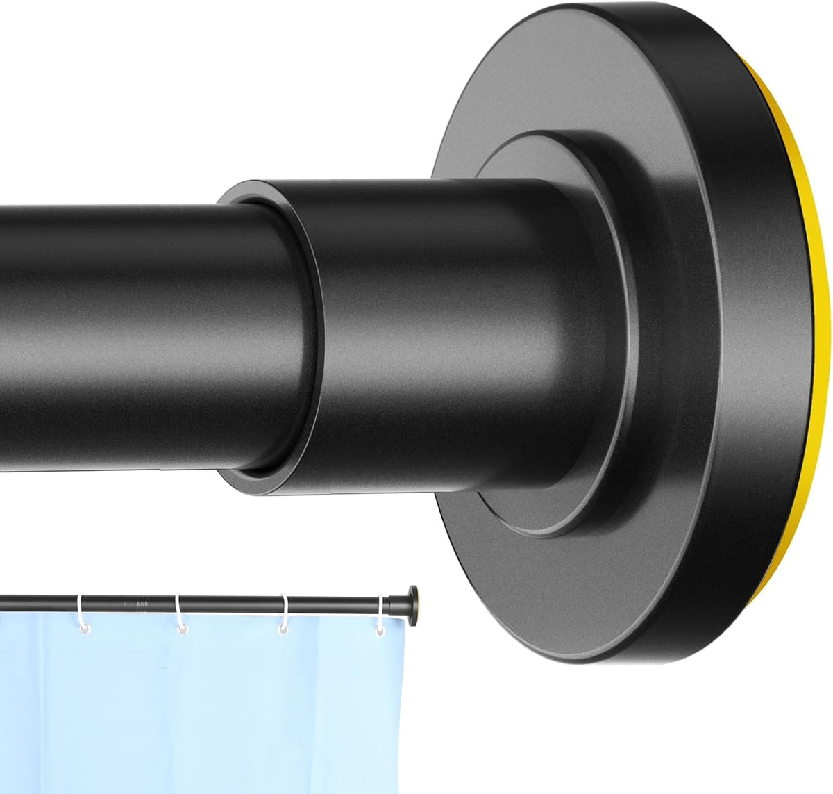 CorkLatta 1" Heavy Duty Black Shower Curtain Rod 31 to 80 Inch,Adjustable