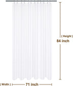Barossa Design Waffle Weave Extra Long Shower Curtain White 84 Inch Length