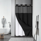eachope No Hook Waffle Shower Curtain with Snap-in Liner, 71x74 Inch, White