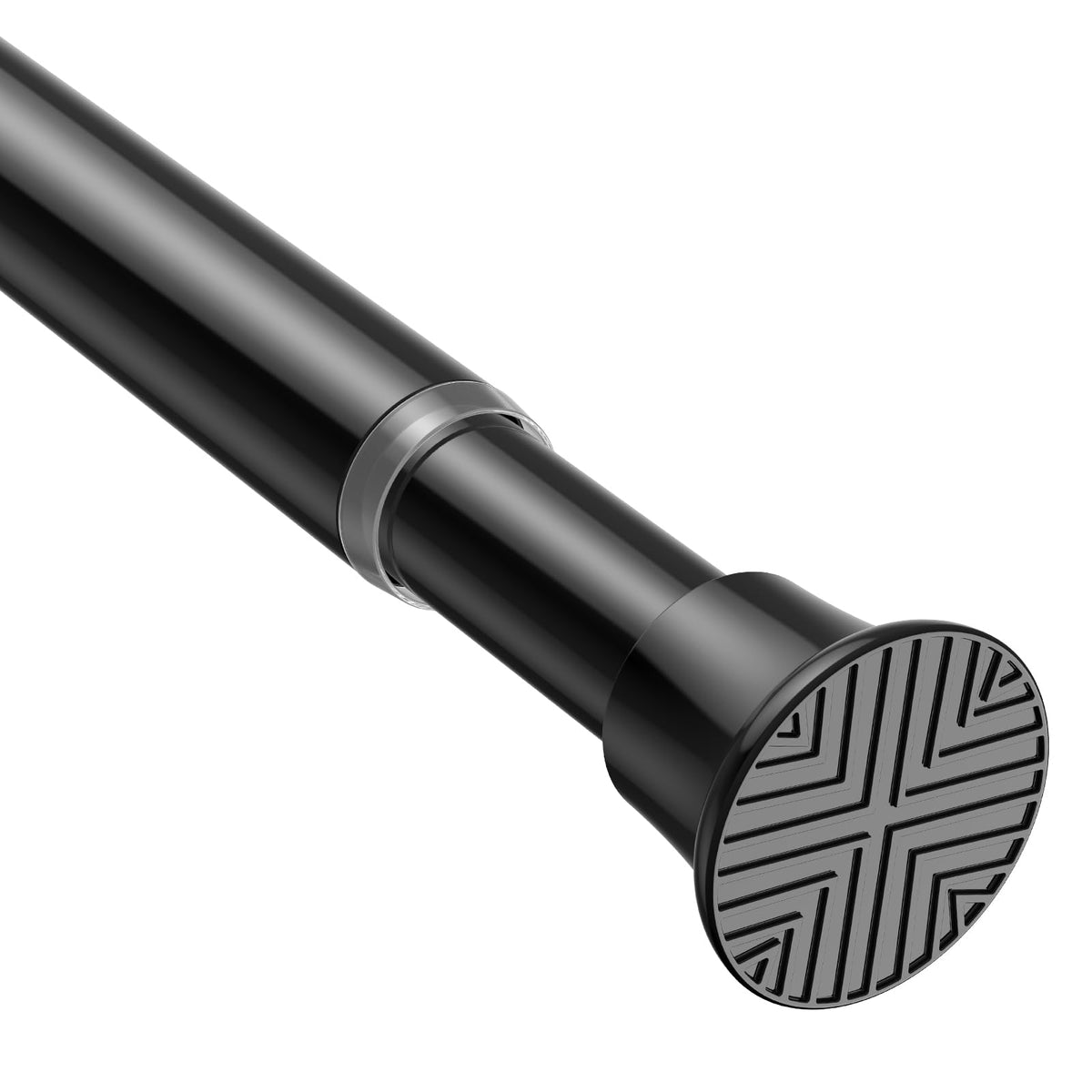 AIZESI Tension Rod 24-46 inch, Tool-Free No Drill Spring Curtain Rod, Black