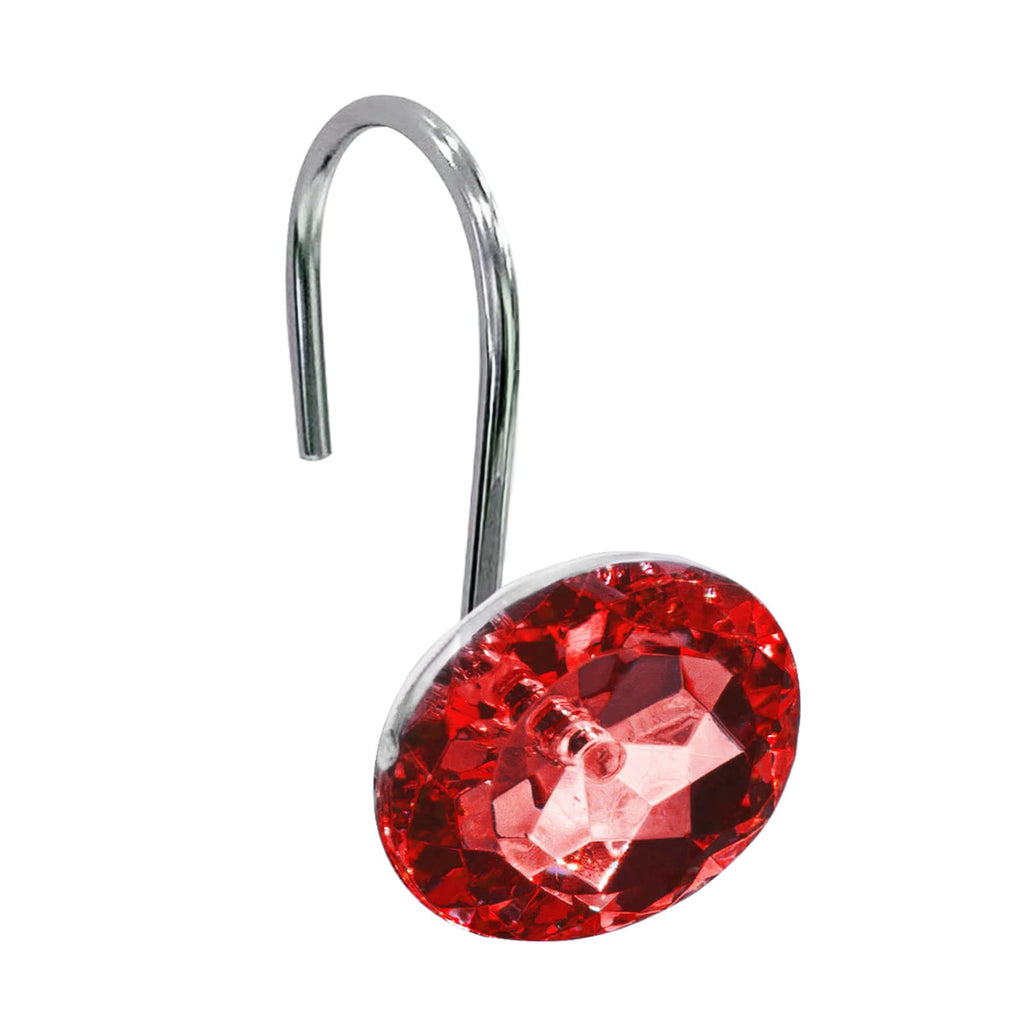 Crystal Diamond Round Shower Curtain Hooks Rings for Bathroom,Sage,12PCS