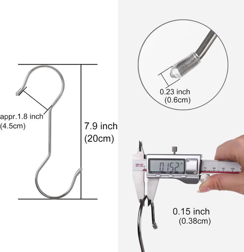 12 Pack 7.9 Inch Extra Long Shower Curtain Hooks for Hanging