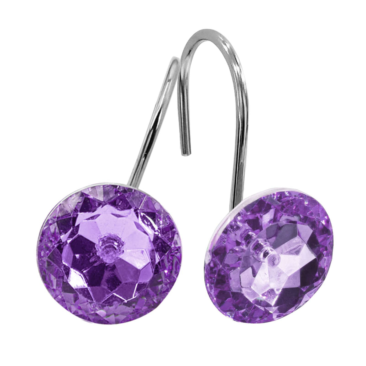 Aqua Diamond Crystal Bling Shower Curtain Hooks Rings for Bathroom,12PCS