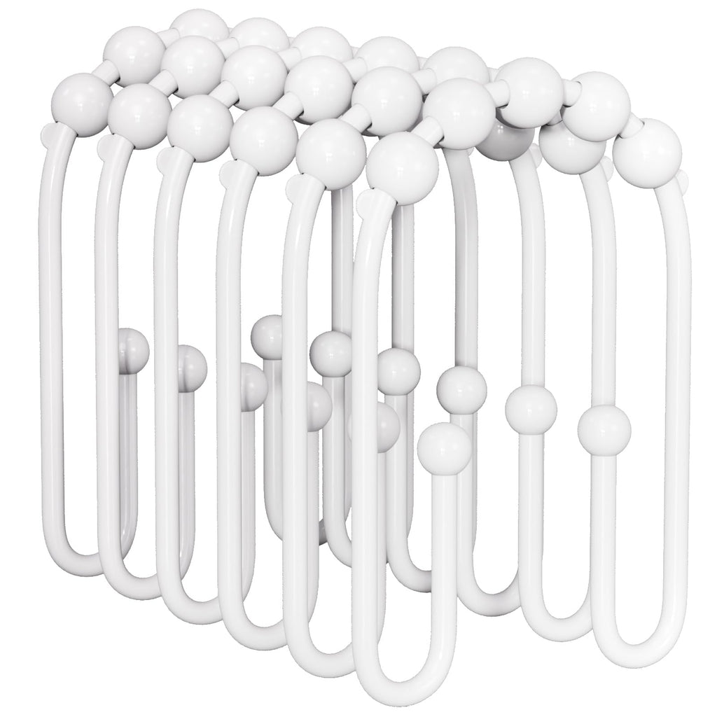 AmazerBath Shower Curtain Hooks, Gold Shower Curtain Hooks Rust Proof, Non-Slip Simple Double Hook Shower Curtain Hooks for Shower Curtain, Sturdy Shower Curtain Rings, 12Pcs