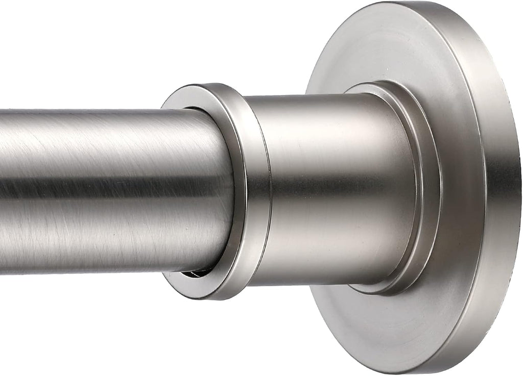 BRIOFOX Industrial Shower Curtain Rod - Rustproof Non-Slip 43-72 Inch 304 Stainless Steel Tension Curtain Rod for Window or Bathroom, Brushed Nickel