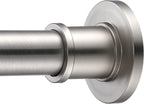 BRIOFOX Industrial Shower Curtain Rod - Rustproof Non-Slip 43-72 Inch 304 Stainless Steel Tension Curtain Rod for Window or Bathroom, Brushed Nickel
