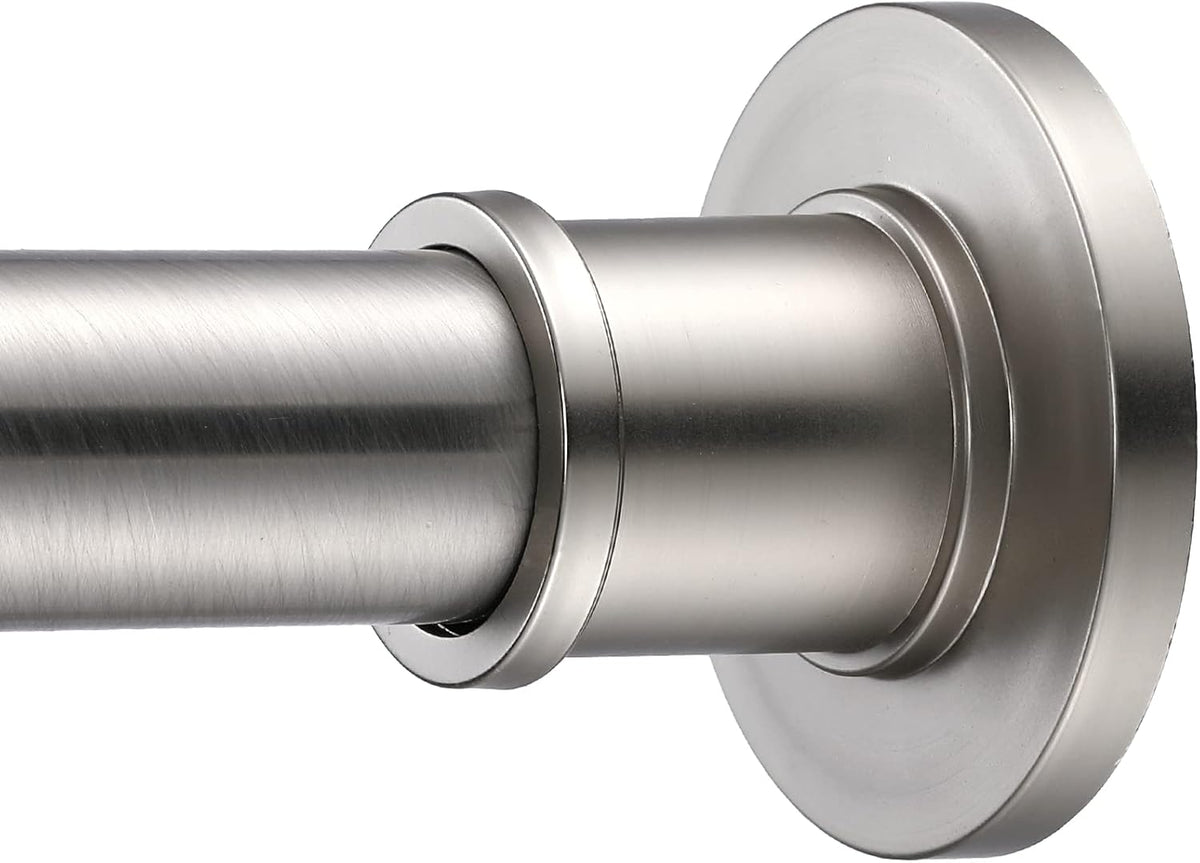 BRIOFOX Industrial Shower Curtain Rod - Rustproof Non-Slip 43-72 Inch 304 Stainless Steel Tension Curtain Rod for Window or Bathroom, Brushed Nickel