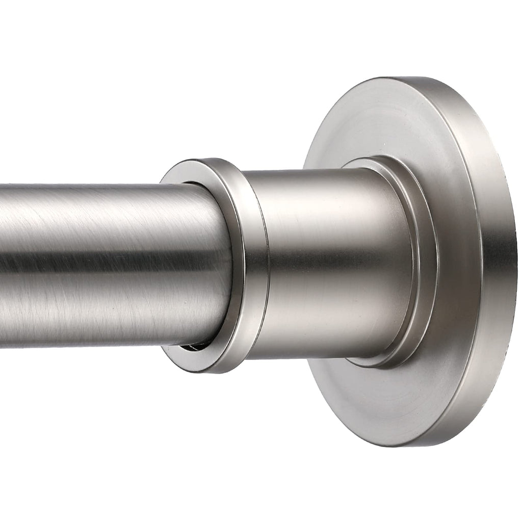 BRIOFOX Industrial Shower Curtain Rod - Rustproof Non-Slip 43-72 Inch 304 Stainless Steel Tension Curtain Rod for Window or Bathroom, Brushed Nickel