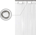 Barossa Design 48 inch Wide Stall Shower Curtain Liner with Magnets, Clear