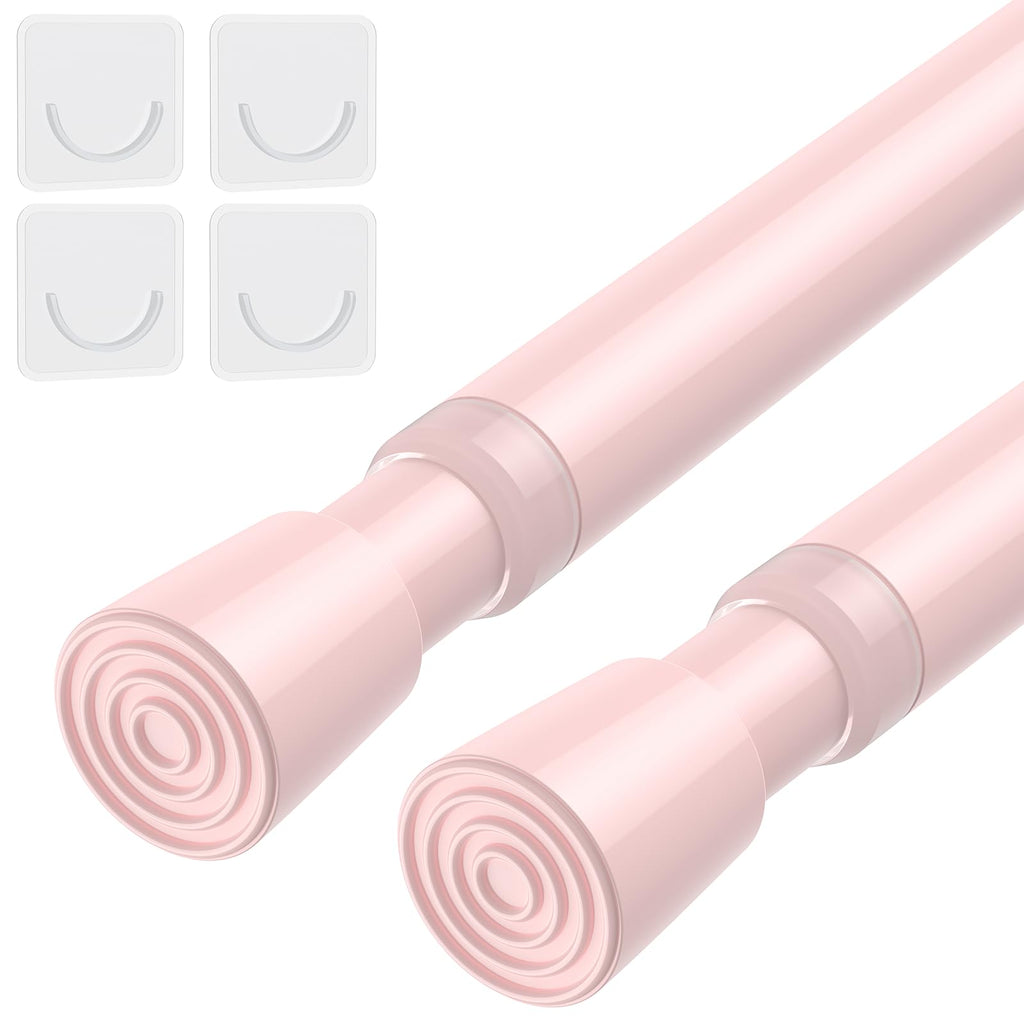 AIZESI 2Pcs Spring Tension Curtain Rods, Adjustable 26-39 Inch, White
