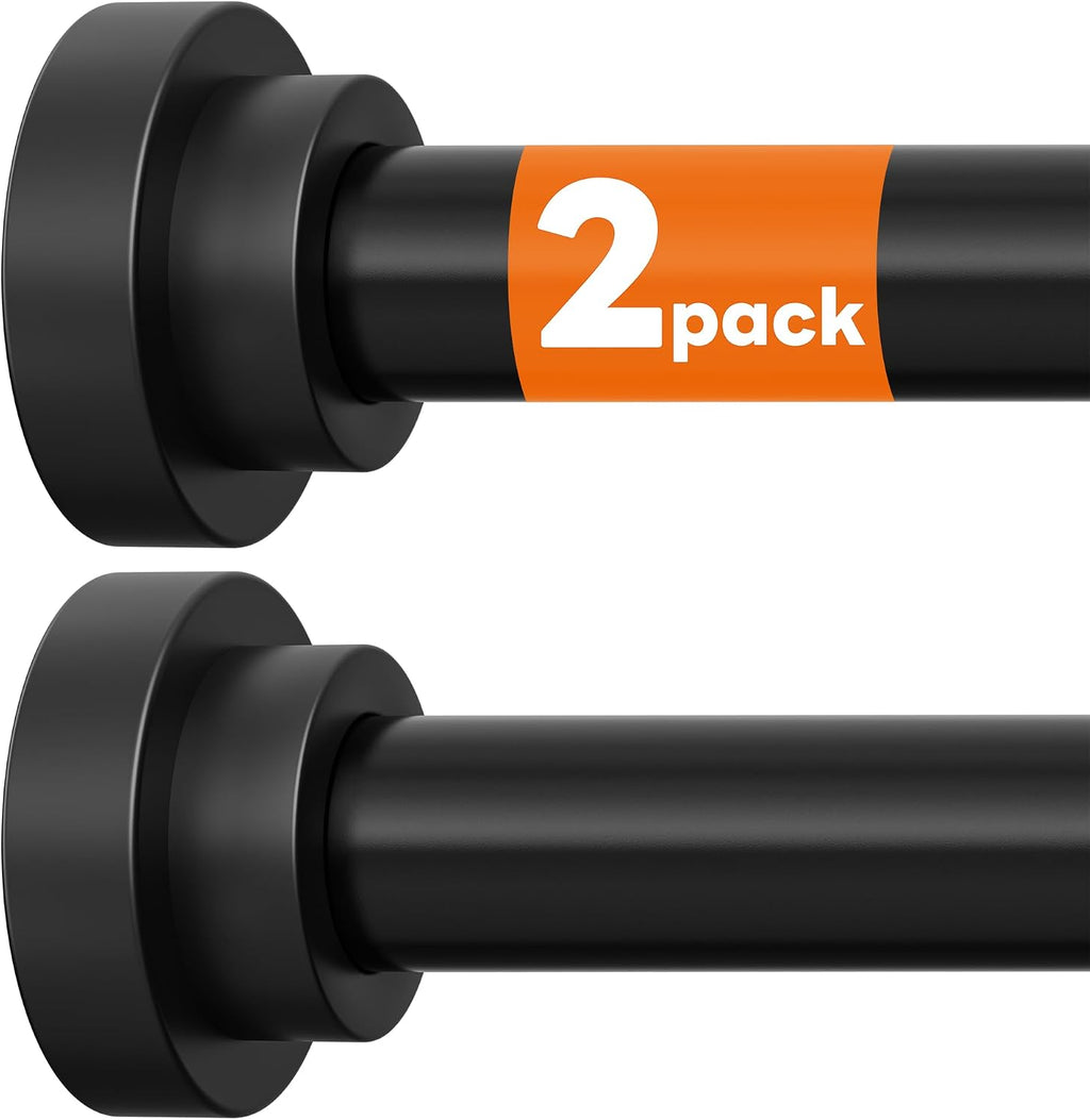 STARLATTA 2 Pack Black Tension Shower Curtain Rods for Bathroom, 43-80 Inch