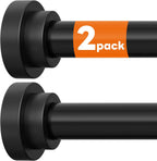 STARLATTA 2 Pack Black Tension Shower Curtain Rods for Bathroom, 43-80 Inch