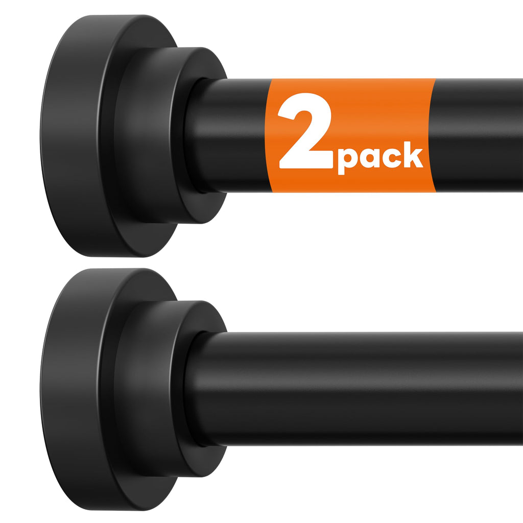 STARLATTA 2 Pack Black Tension Shower Curtain Rods for Bathroom, 43-80 Inch