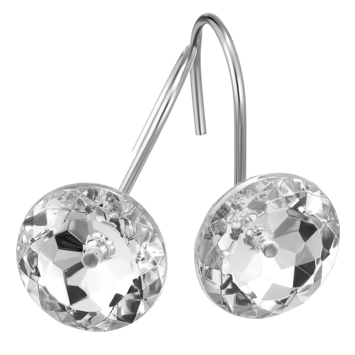 Aqua Diamond Crystal Bling Shower Curtain Hooks Rings for Bathroom,12PCS