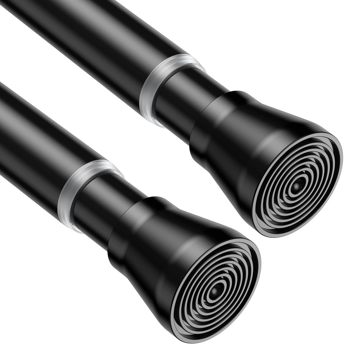AIZESI 2Pcs Spring Tension Curtain Rods, Adjustable 26-39 Inch, White