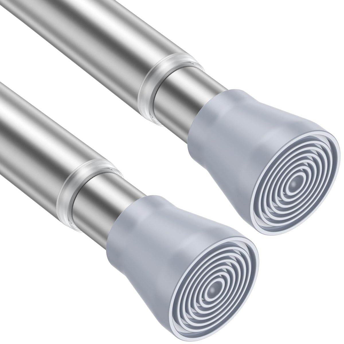 AIZESI 2Pcs Spring Tension Curtain Rods, Adjustable 26-39 Inch, White