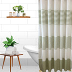 Serafina Home Nautical Striped Blue and White Fabric Shower Curtain: