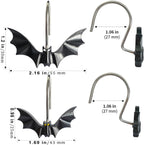 CHICTIE Halloween Shower Curtain Hooks, Cute Bat Decorative Shower Rings for Shower Curtains Rods,Set of 12 Black Shower Hooks Hangers Rust-Resistant Babys Girls Room Bathroom