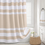 White Waffle Weave Shower Curtain 258GSM Heavyweight Cotton Fabric 72Wx72L