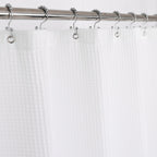 Barossa Design Waffle Weave Extra Long Shower Curtain White, 72x84