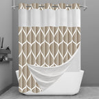 Yiatn Gray Ringless Shower Curtain with Snap-in Liner, 71 x 74 Inch