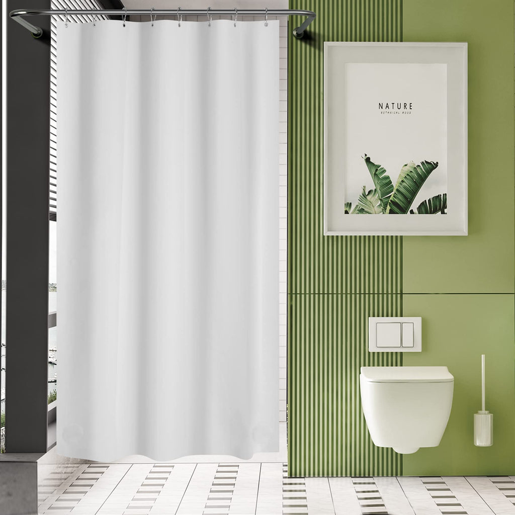 AmazerBath Black Shower Curtain Liner Plastic, Thick PEVA Shower Curtain Black, Dark Shower Liner Heavy Duty 8G, Black Bathroom Curtain Waterproof with 3 Weighted Stones and 12 Grommets, 72x72 Inches
