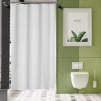 AmazerBath Black Shower Curtain Liner Plastic, Thick PEVA Shower Curtain Black, Dark Shower Liner Heavy Duty 8G, Black Bathroom Curtain Waterproof with 3 Weighted Stones and 12 Grommets, 72x72 Inches