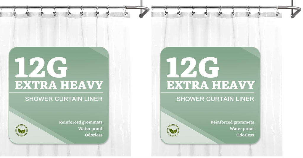 Barossa Design 48 inch Wide Stall Shower Curtain Liner with Magnets, Clear