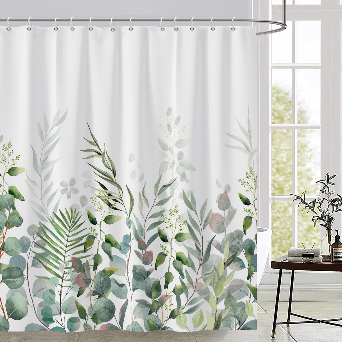 AWERT Blue Marble Shower Curtain - Waterproof for Bathroom Decor, Printed Washable With Hooks, 72x72 Inch