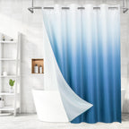 No Hook Weave Fabric Shower Curtain with Snap-in Liner White,72x74