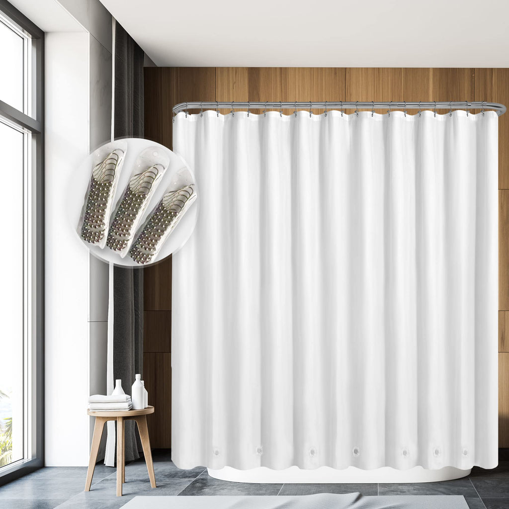 Barossa Design 48 inch Wide Stall Shower Curtain Liner with Magnets, Clear