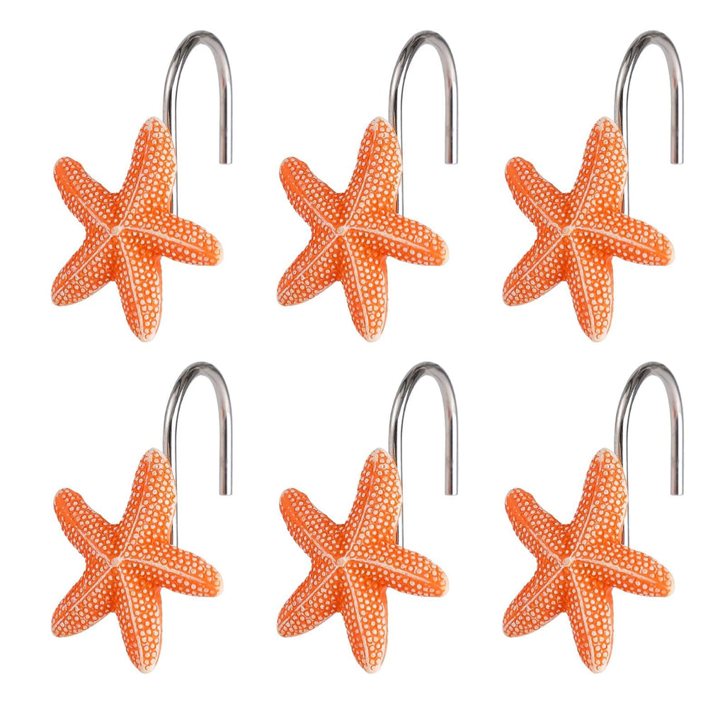 Twofish Home Golden Angel Shower Curtain Hooks Anti Rust Shower Curtain Hooks Decorative Resin Golden Angel Shower Curtain Rings Set of 12