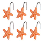 Twofish Home Golden Angel Shower Curtain Hooks Anti Rust Shower Curtain Hooks Decorative Resin Golden Angel Shower Curtain Rings Set of 12
