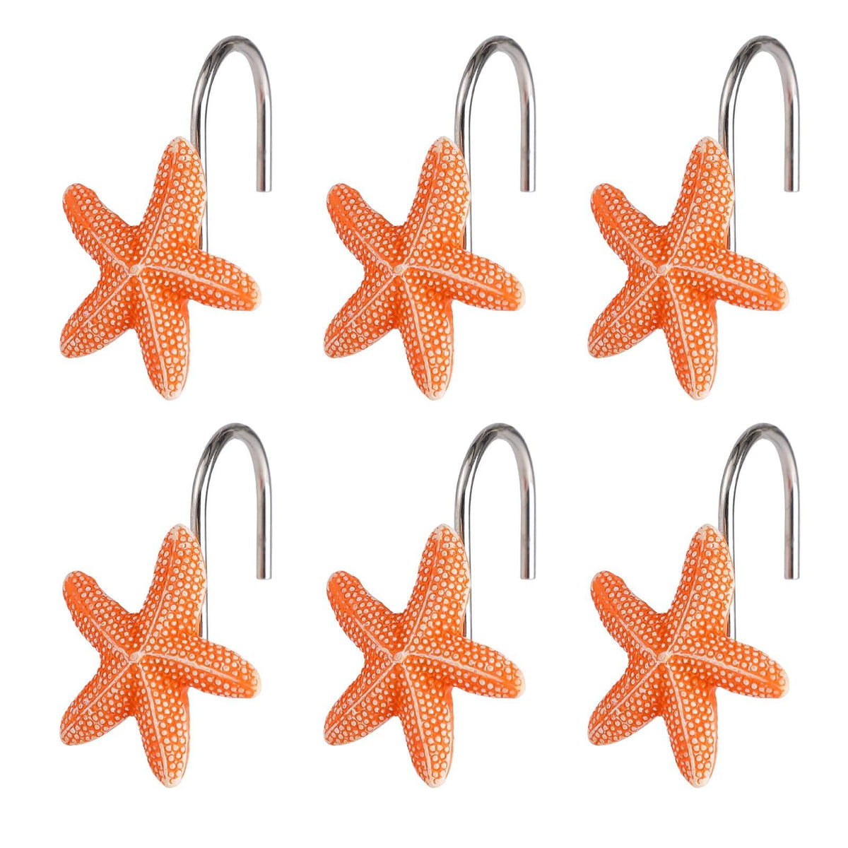 Twofish Home Golden Angel Shower Curtain Hooks Anti Rust Shower Curtain Hooks Decorative Resin Golden Angel Shower Curtain Rings Set of 12
