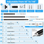 AIZESI 41-144 Inch Heavy Duty Tension Curtain Rod - No Drilling, Adjustable