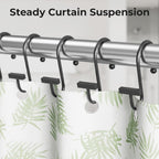 Bathway Shower Curtain Hooks, Black Shower Curtain Rings Rust Proof, 12PCS Shower Hooks for Shower Curtain, T-Bar Design Convenient Elegant Shower Curtain Hangers for Bathroom Kitchen Wardrobe