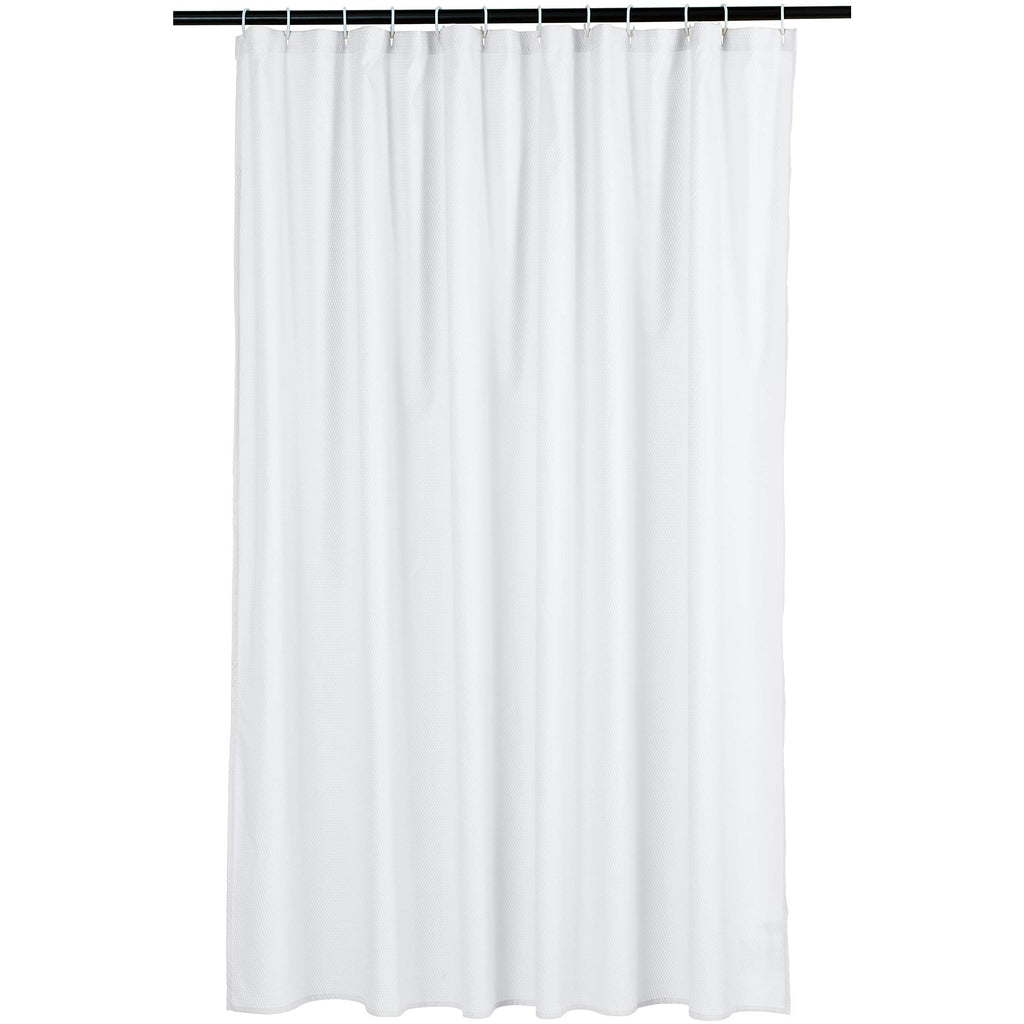 Amazon Basics Lightweight Super Soft Easy Care Microfiber Waffle Texture Shower Curtain , 72" x 72", White