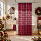 TUDECO Lace Brown Shower Curtain with Attached Valance, 72 x 72 Inch