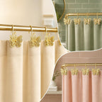 Gold Butterfly Shower Curtain Hooks, Rust Proof Metal for Bathroom 12PCS