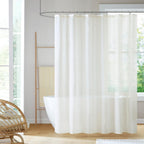 Madison Park Anna Sheer Shower Curtain for Bathroom, 72 x 72, White