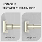 UIOSANRT Brushed Nickel Shower Curtain Rod 31-79 Inches Non-Slip Shower Rod Tension Mounted No Drill Tension Shower Curtain Rods Spring Tension Rod for Windows Bathroom