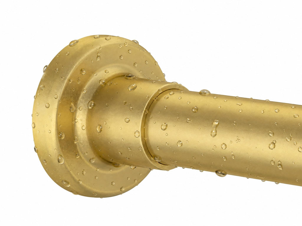 Shower Curtain Rod Adjustable 32"-80", Tension Shower Curtain Rod No Drilling Stainless Steel Rust Proof for RV Bathroom Shower Stall Apartment, Gold